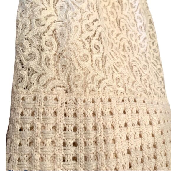 NEW Chico’s Cream Open front Cardigan Sweater with lace back Women’s Sz 12 - Picture 5 of 8